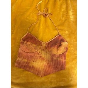 SHEIN Ribbed Multi-Hue Halter Top